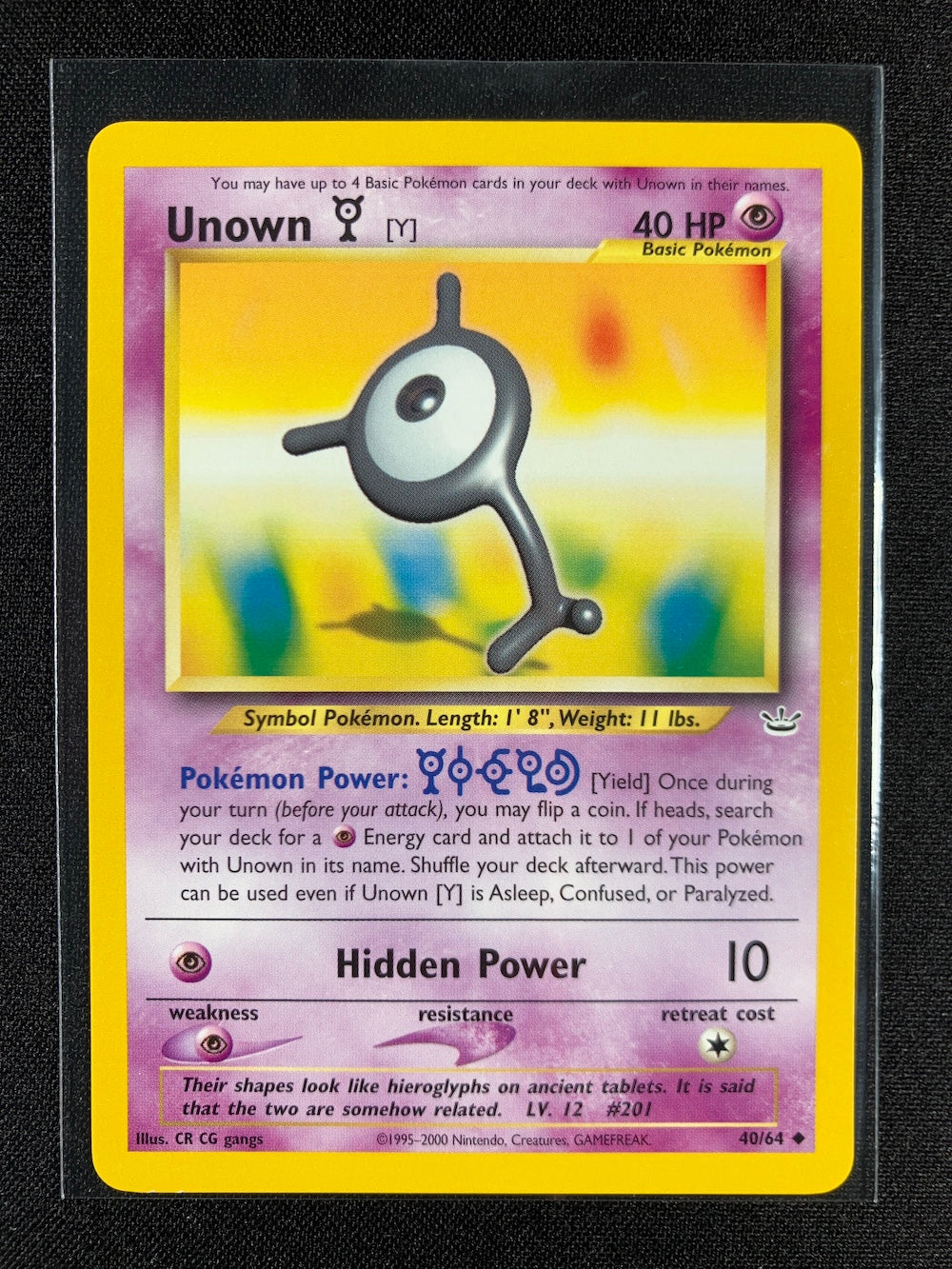 Unown Y - Neo Revelation - #40